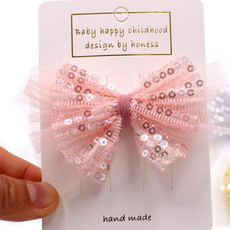 Gauze Hair Clips Imitation Pearl  Hair Bows Hairpins Lace Bowknot Hairgrips Princess Headwear Hair Accessories(Yellow)