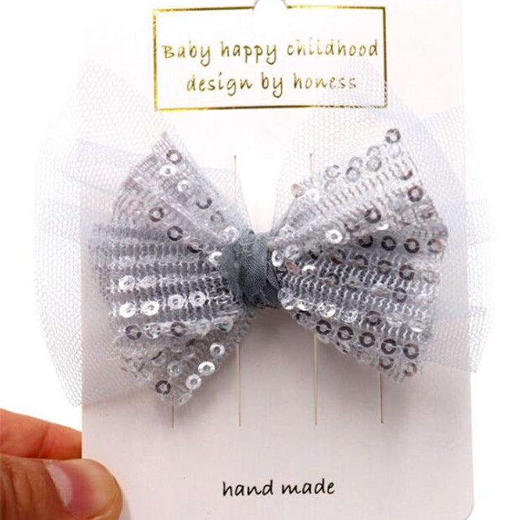 Gauze Hair Clips Imitation Pearl  Hair Bows Hairpins Lace Bowknot Hairgrips Princess Headwear Hair Accessories(Yellow)