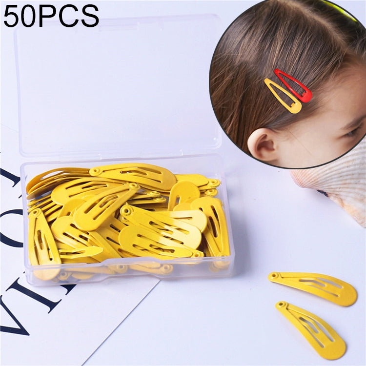 50 PCS Kids Hairpins Solid Simple Style Child Hair Accessories Small Hairpins With Case