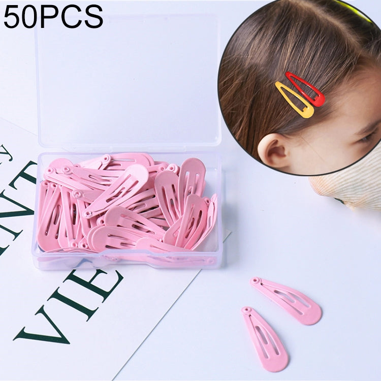 50 PCS Kids Hairpins Solid Simple Style Child Hair Accessories Small Hairpins With Case