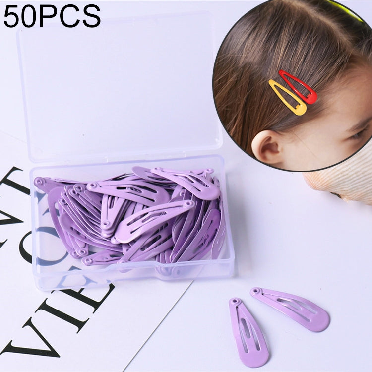 50 PCS Kids Hairpins Solid Simple Style Child Hair Accessories Small Hairpins With Case