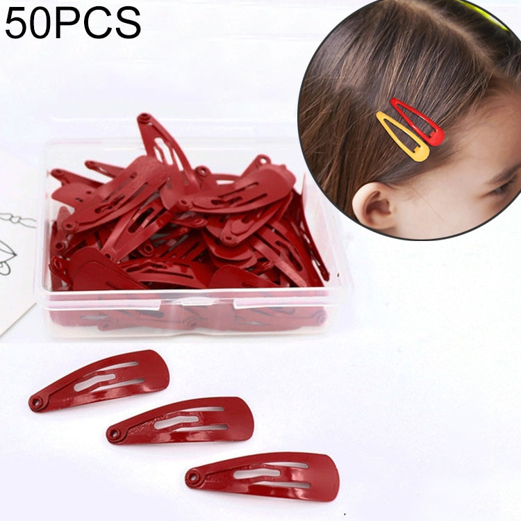 50 PCS Kids Hairpins Solid Simple Style Child Hair Accessories Small Hairpins With Case