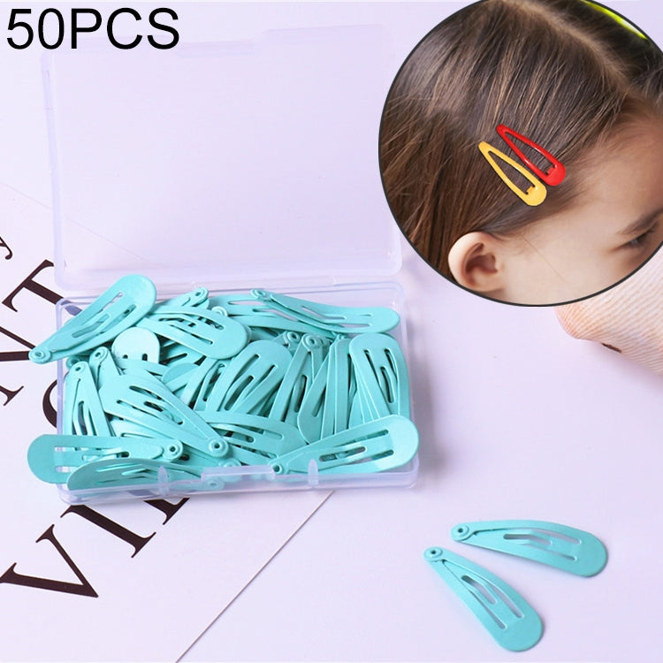 50 PCS Kids Hairpins Solid Simple Style Child Hair Accessories Small Hairpins With Case