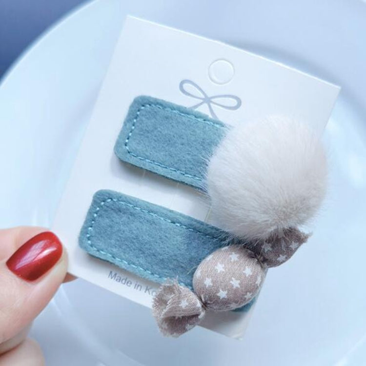 2 PCS/Set Soft Cute Kids Children Hairpin Candy Sweet Hair ball pins