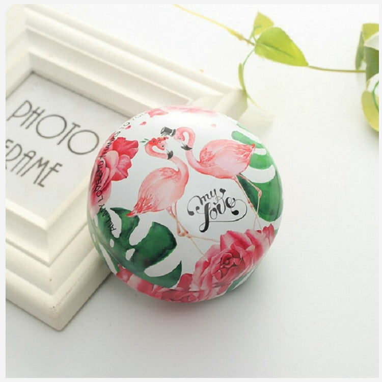 Romantic Valentine Day Candy Box Flat Round Candy Box Jewelry Gift Bird Box Tote Home Garden Festive Party Supplies, Color:Flamingo