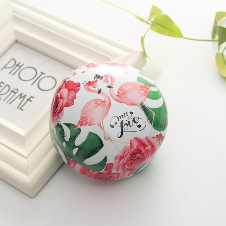 Romantic Valentine Day Candy Box Flat Round Candy Box Jewelry Gift Bird Box Tote Home Garden Festive Party Supplies, Color:Flamingo