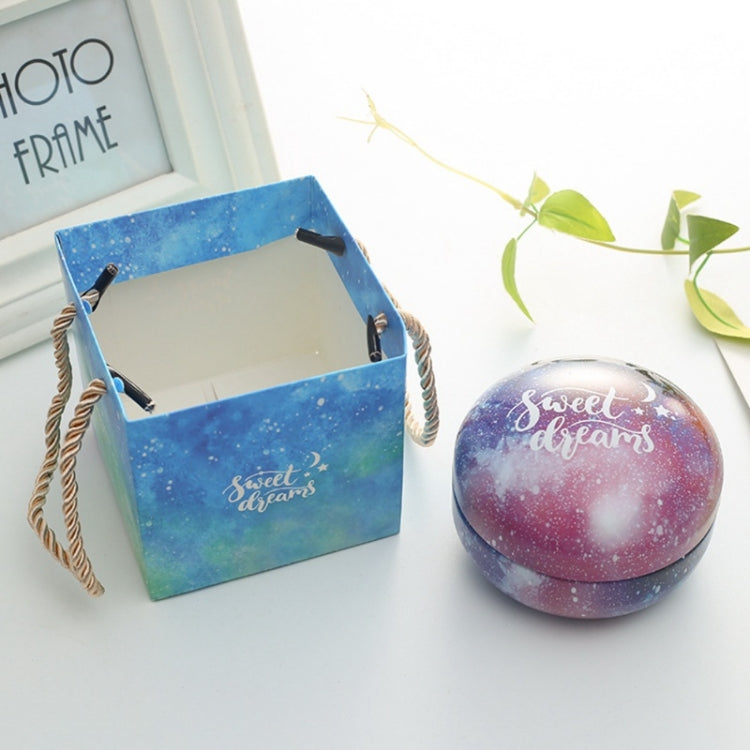 Romantic Valentine Day Candy Box Flat Round Candy Box Jewelry Gift Bird Box Tote Home Garden Festive Party Supplies, Color:Blue Sky+ tote bag