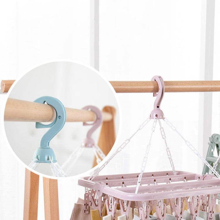 32 Clips Drying Rack Sock Holder Portable Folding Cloth Hanger Rack Clothespin