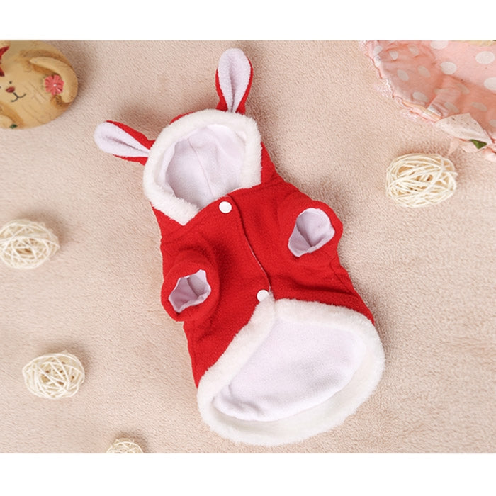 Pet Clothing Dog Pink Tender Bunny Ears Clothes, Size:S(Red)