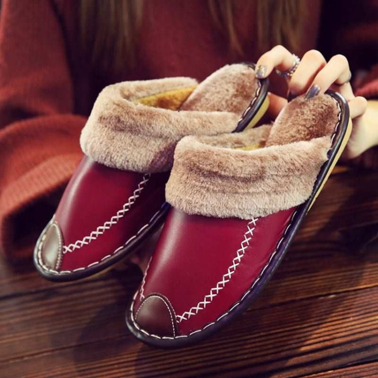 Indoor Thick-Bottom Home Furrow Couple Shoes, Size:39-40