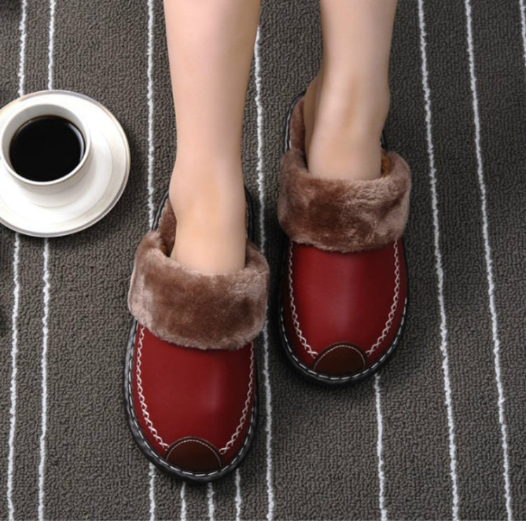 Indoor Thick-Bottom Home Furrow Couple Shoes, Size:39-40