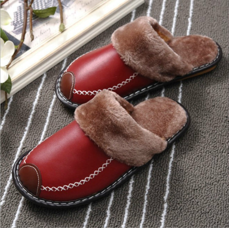 Indoor Thick-Bottom Home Furrow Couple Shoes, Size:39-40
