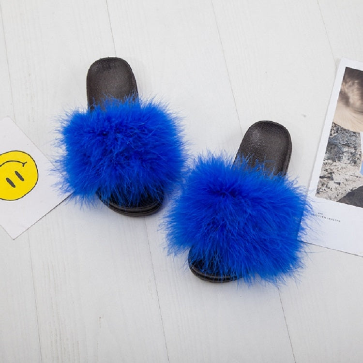 Women Faux Fur Slippers Home Shoes, Size:37