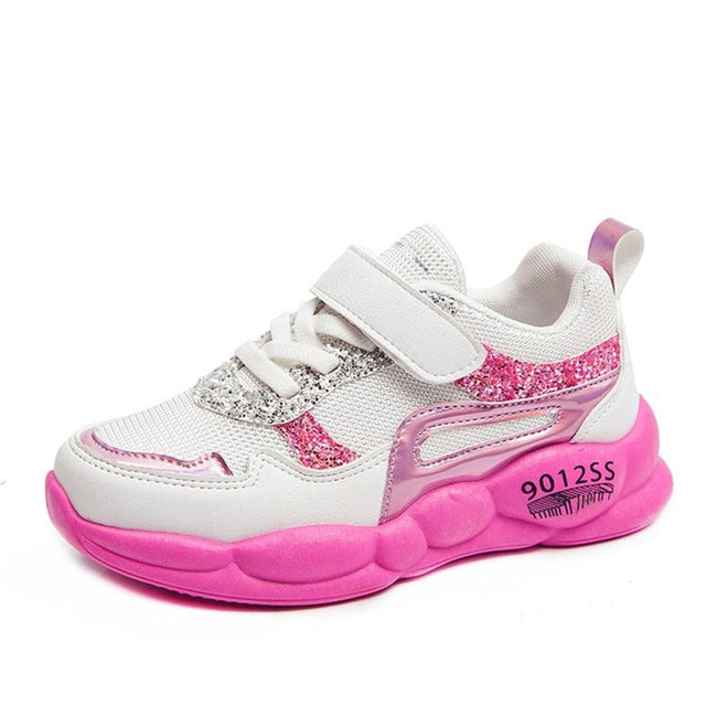Girls Sport Shoes Fashion Breathable Soft Kids Casual Sneakers, Size:26