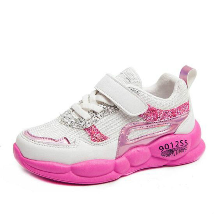 Girls Sport Shoes Fashion Breathable Soft Kids Casual Sneakers, Size:26