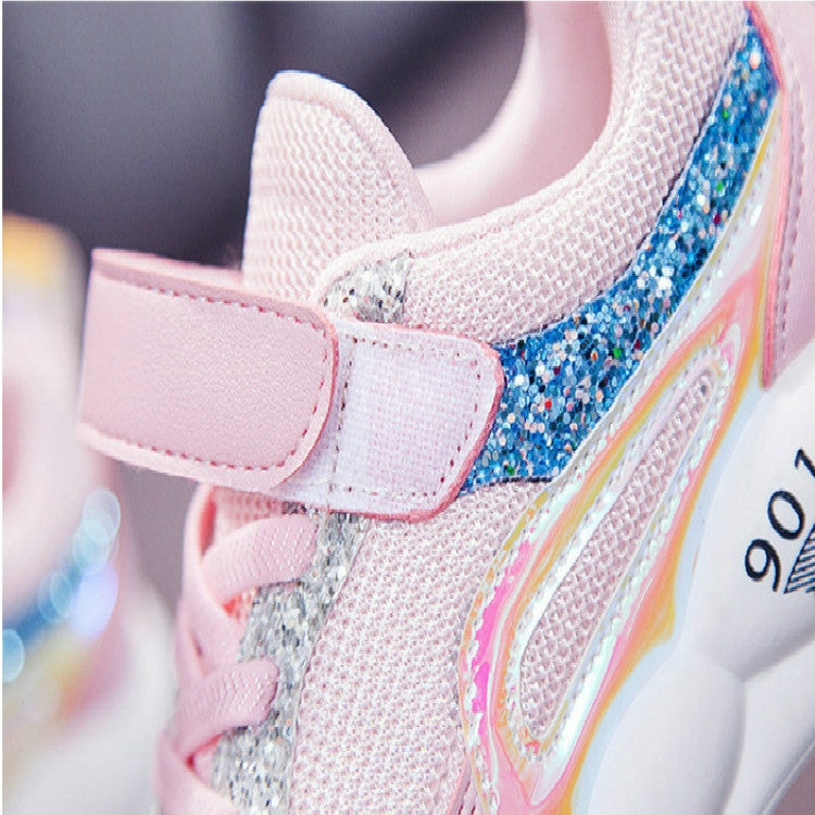 Girls Sport Shoes Fashion Breathable Soft Kids Casual Sneakers, Size:26
