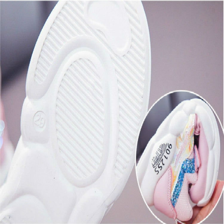 Girls Sport Shoes Fashion Breathable Soft Kids Casual Sneakers, Size:26
