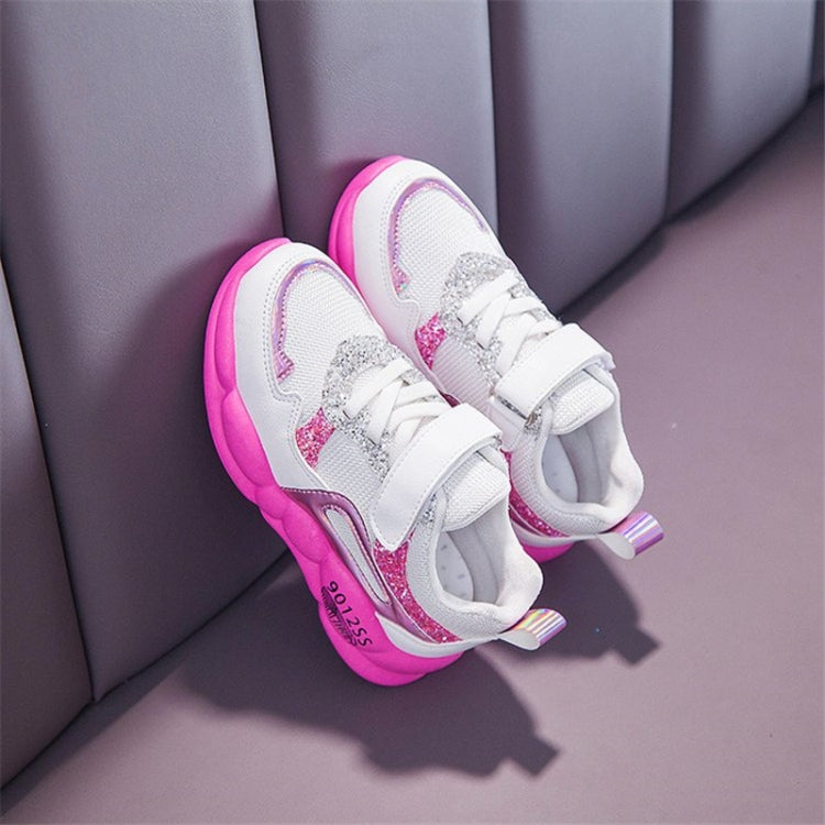 Girls Sport Shoes Fashion Breathable Soft Kids Casual Sneakers, Size:26