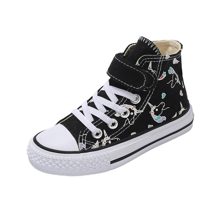 Unicorn Rainbow High Bond Canvas Boots Hook And Loop Fasteners Buckle Shoes, Size:36