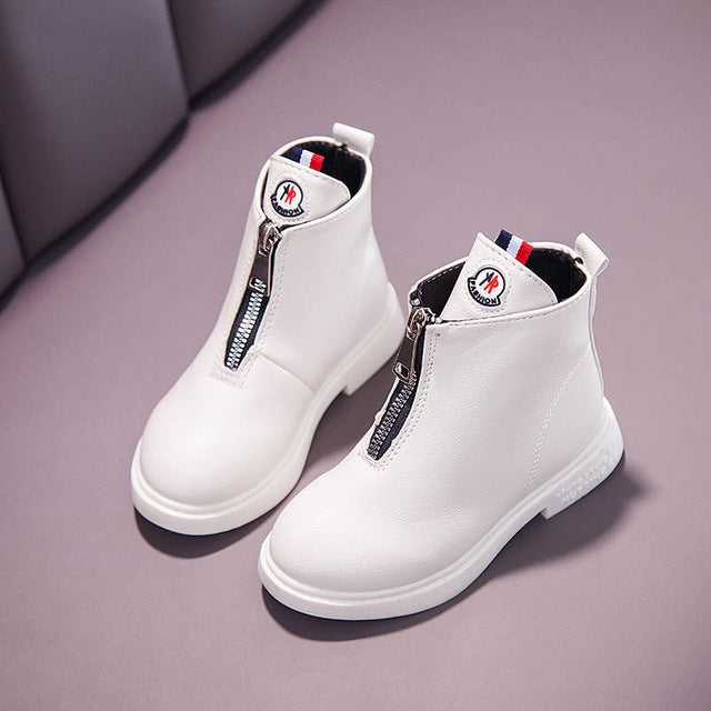 Children Short Boots PU Waterproof Non-slip Soft Kids Shoes, Size:32