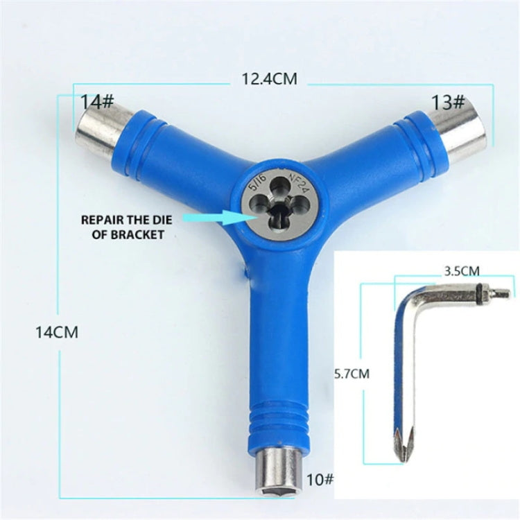 3 PCS Skateboard Repair Tool Y Shape Spanner Bearing Tool