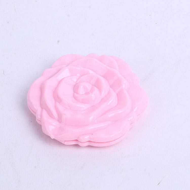 2 PCS Mini Rose Flower Hand Mirror Black Folding Round Mirror Portable Girls Pocket Mirror Double Side Travel Make Up Mirror