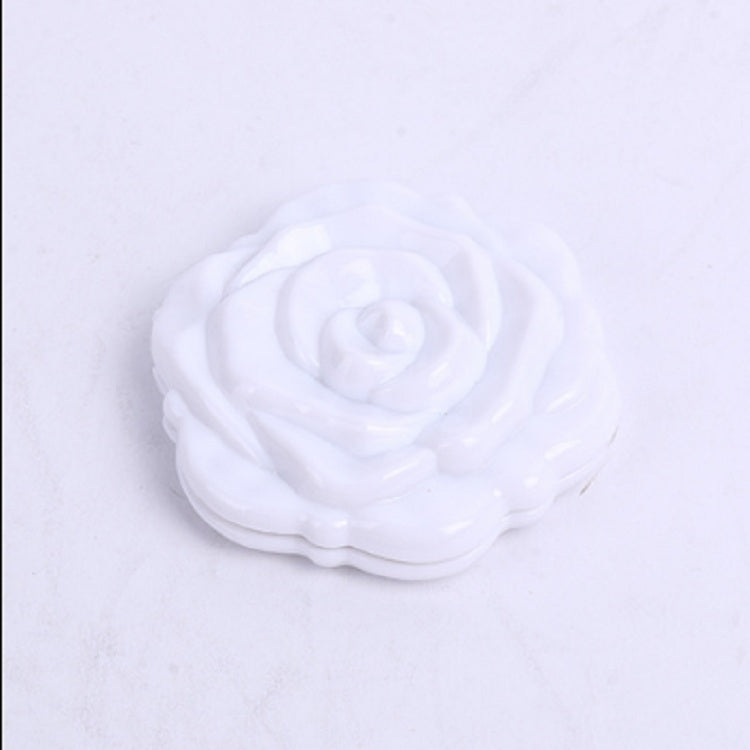 2 PCS Mini Rose Flower Hand Mirror Black Folding Round Mirror Portable Girls Pocket Mirror Double Side Travel Make Up Mirror
