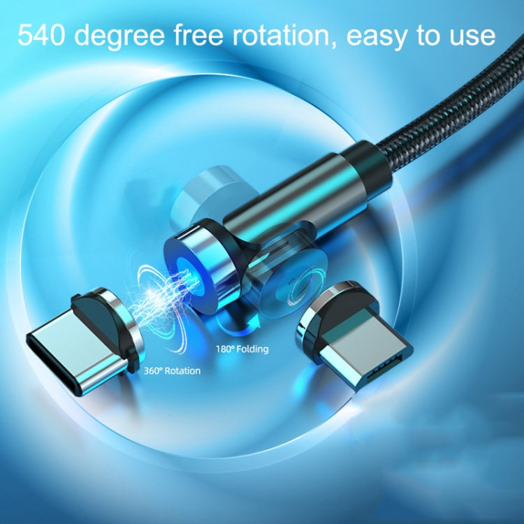 CC56 Micro USB Magnetic Interface Dust Plug Rotating Data Charging Cable, Cbale Length: