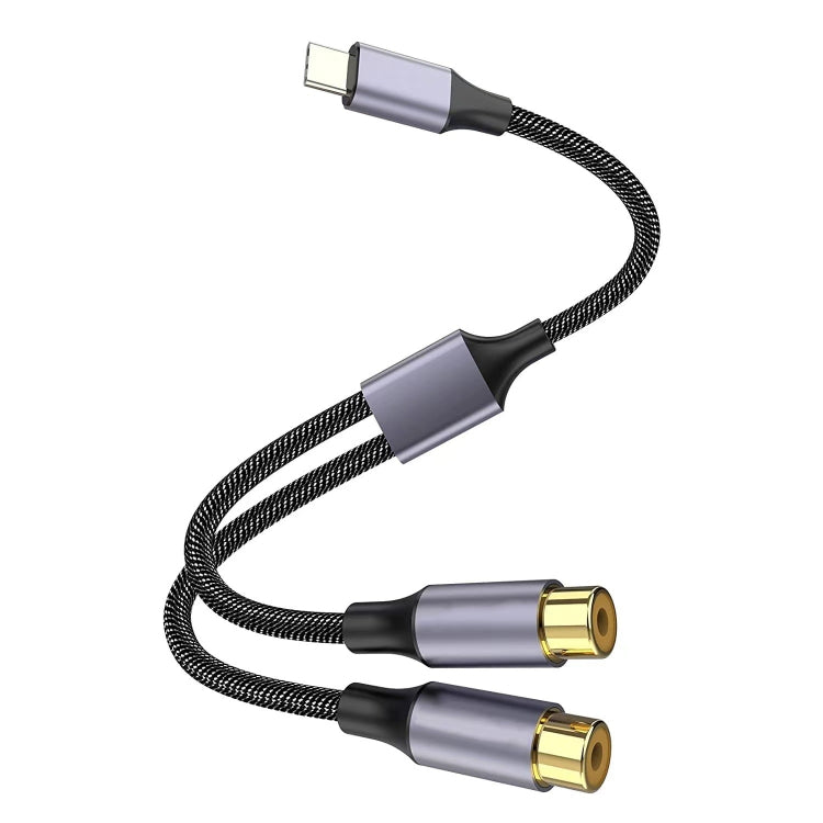 1m Gold Plated Type-C/USB-C Jack to 2 x RCA Female Stereo Audio Cable