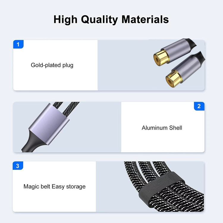 1m Gold Plated Type-C/USB-C Jack to 2 x RCA Female Stereo Audio Cable