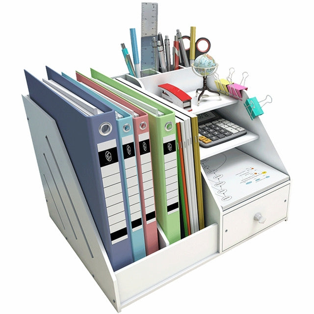 Magazine File Desk Bookcase Stationery Storage Box Book Shelf
