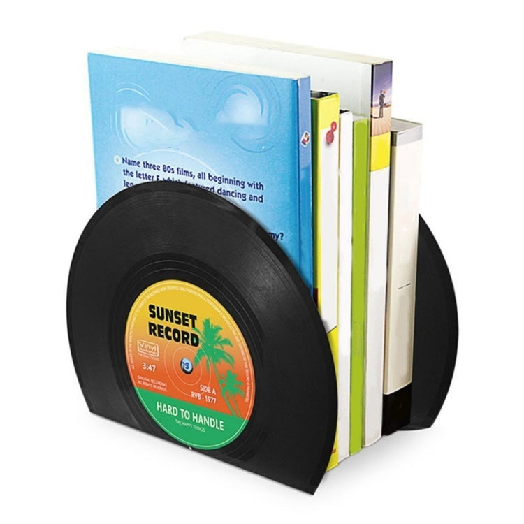 2 Sets Creative Retro Vinyl Record Book Stand Modern Minimalist Home Decoration Student CD Disc Bookend
