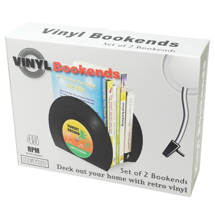 2 Sets Creative Retro Vinyl Record Book Stand Modern Minimalist Home Decoration Student CD Disc Bookend