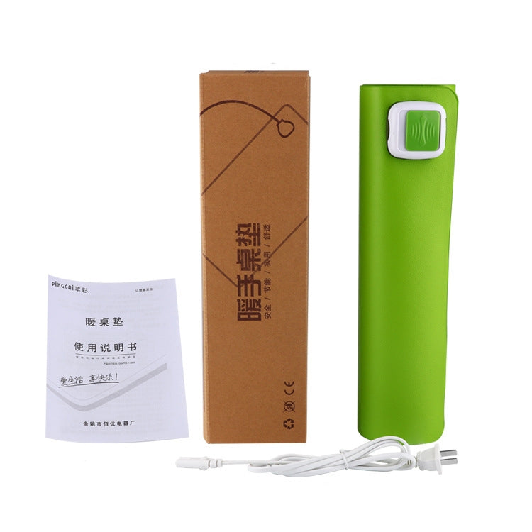 220V Electric Hot Plate Writing Desk Warm Table Mat Blanket Office Mouse Heating Warm Computer Hand Warmer Desktop Heating Plate, Color:Green Big Size, CN Plug