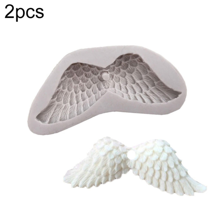 2 PCS Angel Wings 3D Silicone Mold Fondant Cakes Decorate Tools(White)
