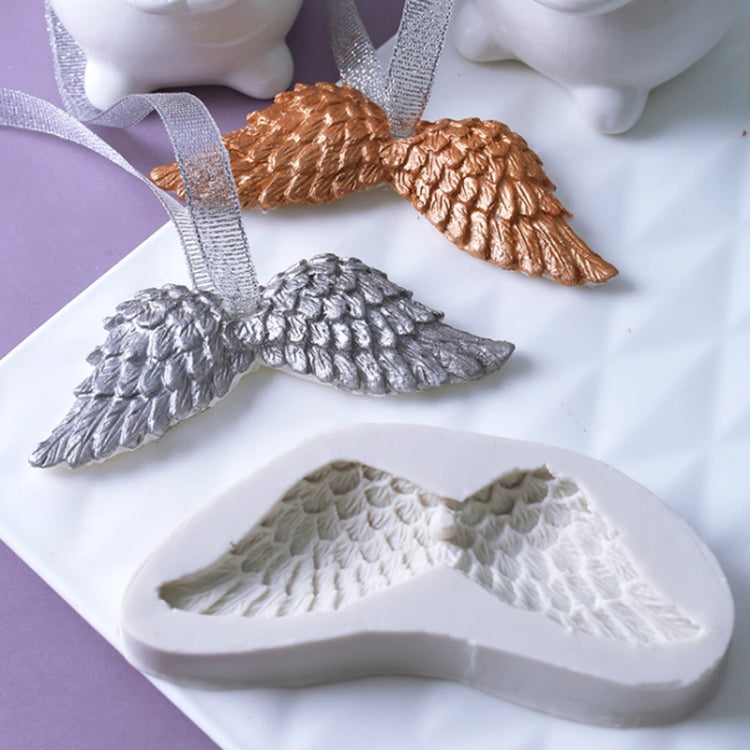 2 PCS Angel Wings 3D Silicone Mold Fondant Cakes Decorate Tools(White)
