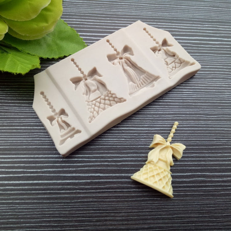 2 PCS Christmas Bells Chocolate Candy Cookie Cake Decorating Tools DIY Baking Fondant Food Grade Silicone Mold(White)