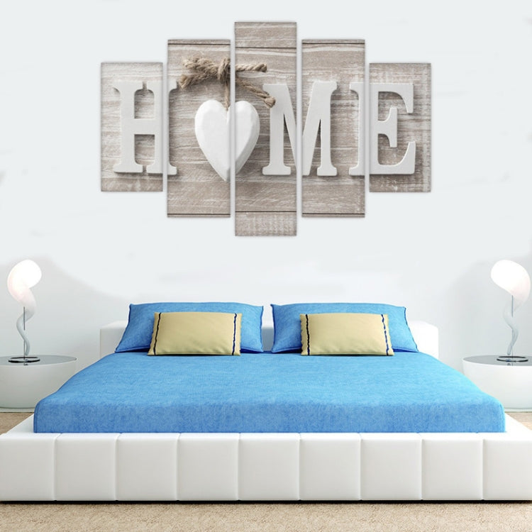 5 PCS Canvas Printing Love HOME Frameless Wall Art Pictures for Home Living Room Bedroom Decoration, Size:20x35cm x2,20x45cm x2,20x55cm x1