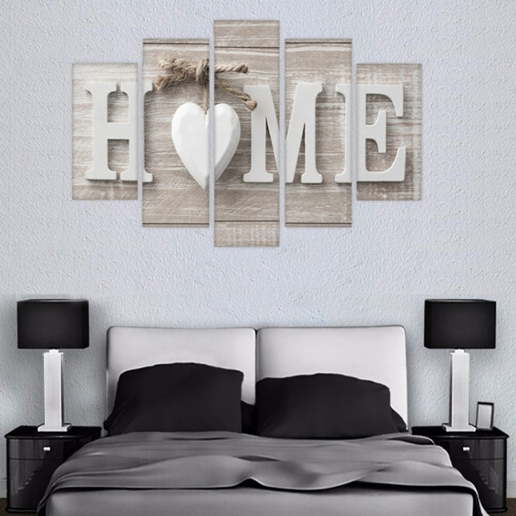 5 PCS Canvas Printing Love HOME Frameless Wall Art Pictures for Home Living Room Bedroom Decoration, Size:30x40cm x2,30x60cm x2,30x80cm x1