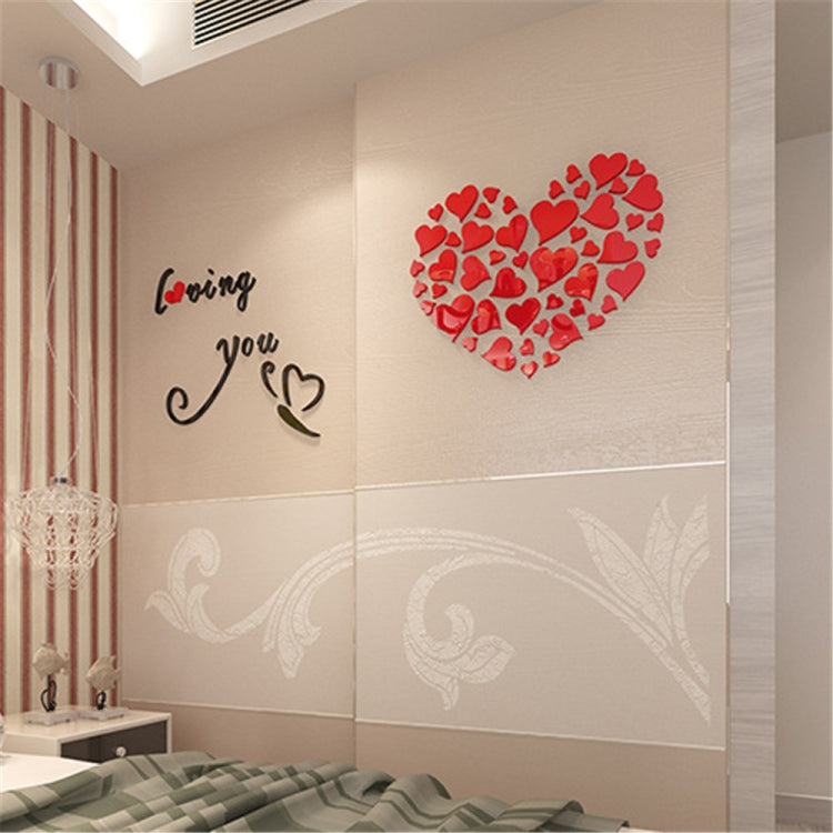 Love Heart DIY Removable Wall Stickers Room Decor 3d Wall Stickers, Size: 40cm x 40cm