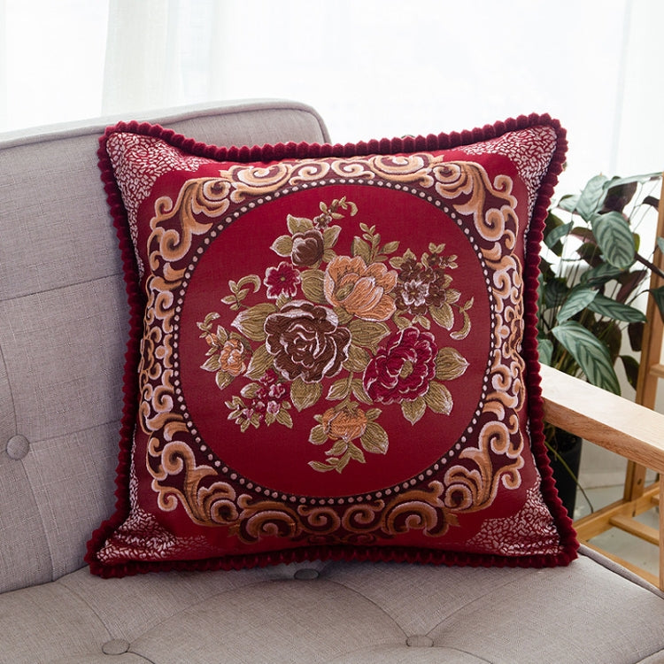 Embroidered Retro Home Sofa Cushion Pillow Cover, Size:48*48cm without Core