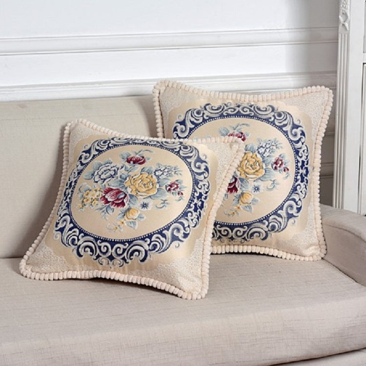 Embroidered Retro Home Sofa Cushion Pillow Cover, Size:48*48cm without Core