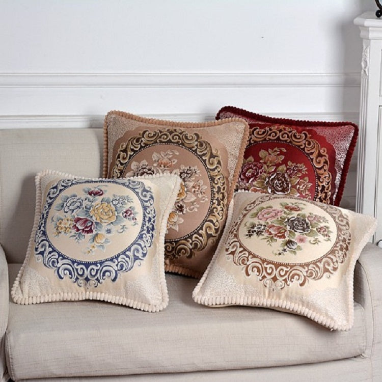 Embroidered Retro Home Sofa Cushion Pillow Cover, Size:48*48cm without Core