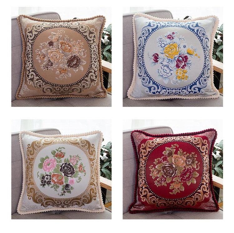Embroidered Retro Home Sofa Cushion Pillow Cover, Size:48*48cm without Core