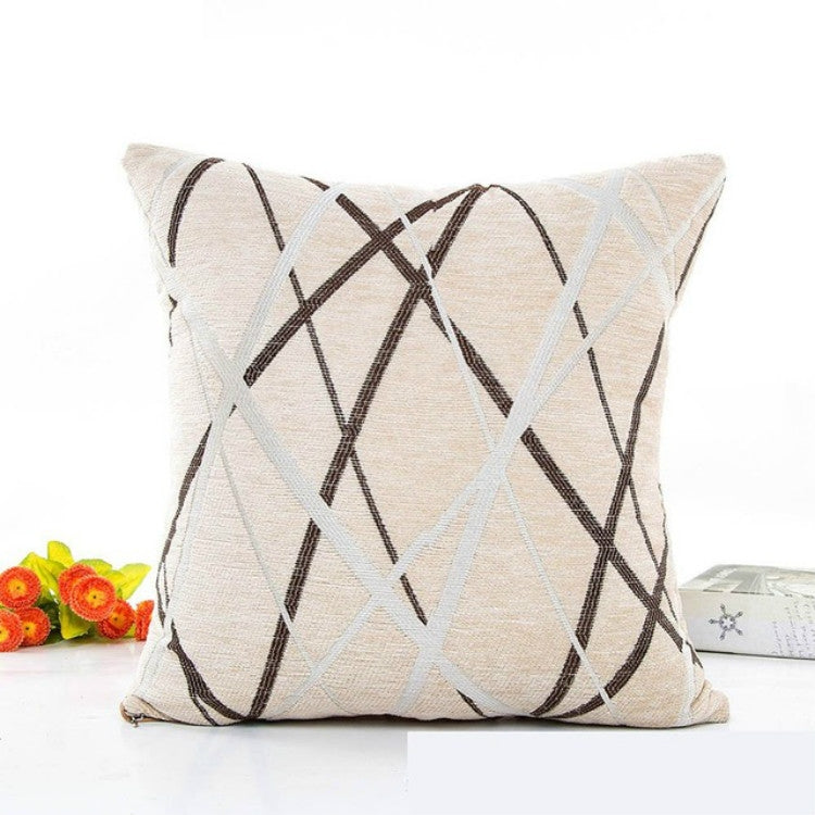 Cushion Cover Chenille Ray Stripe Pillowcase Spandex Colorful Pillowcase Large Sofa Home Party Throw Pillows ( Without Core)