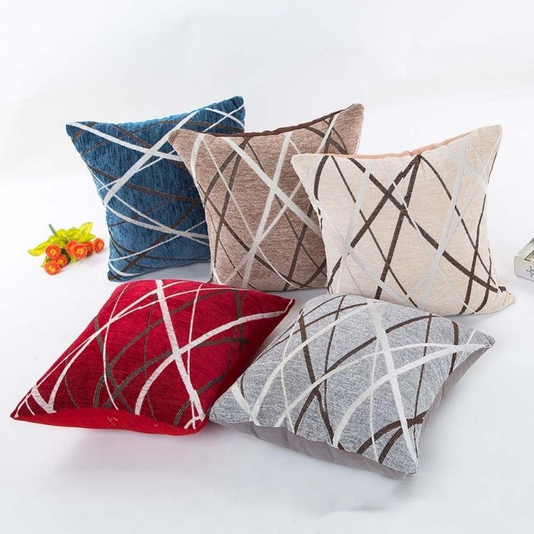 Cushion Cover Chenille Ray Stripe Pillowcase Spandex Colorful Pillowcase Large Sofa Home Party Throw Pillows ( Without Core)
