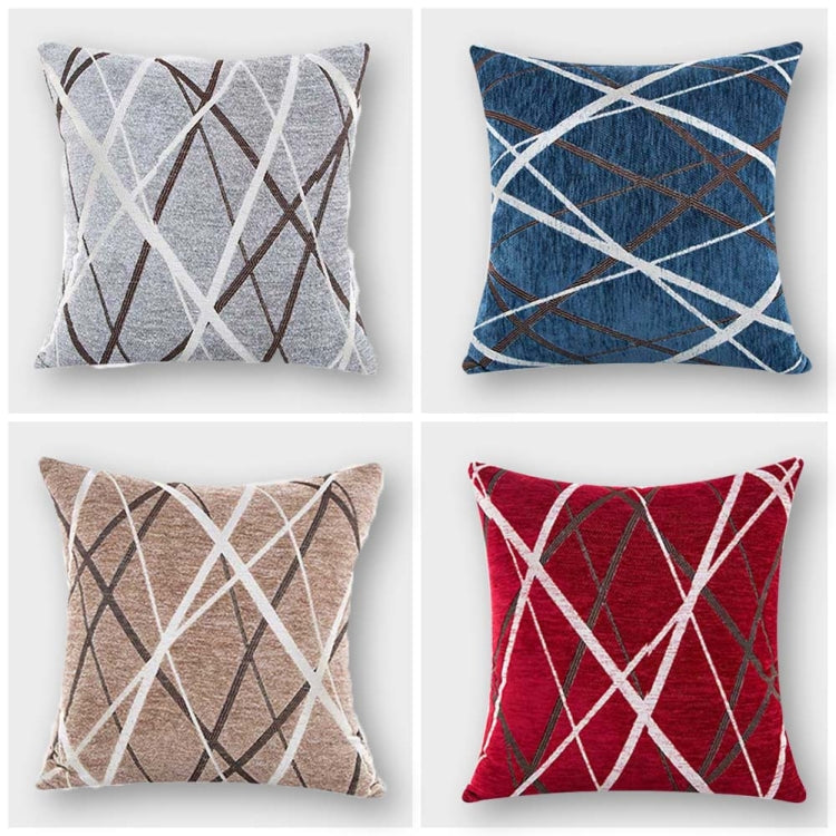 Cushion Cover Chenille Ray Stripe Pillowcase Spandex Colorful Pillowcase Large Sofa Home Party Throw Pillows ( Without Core)