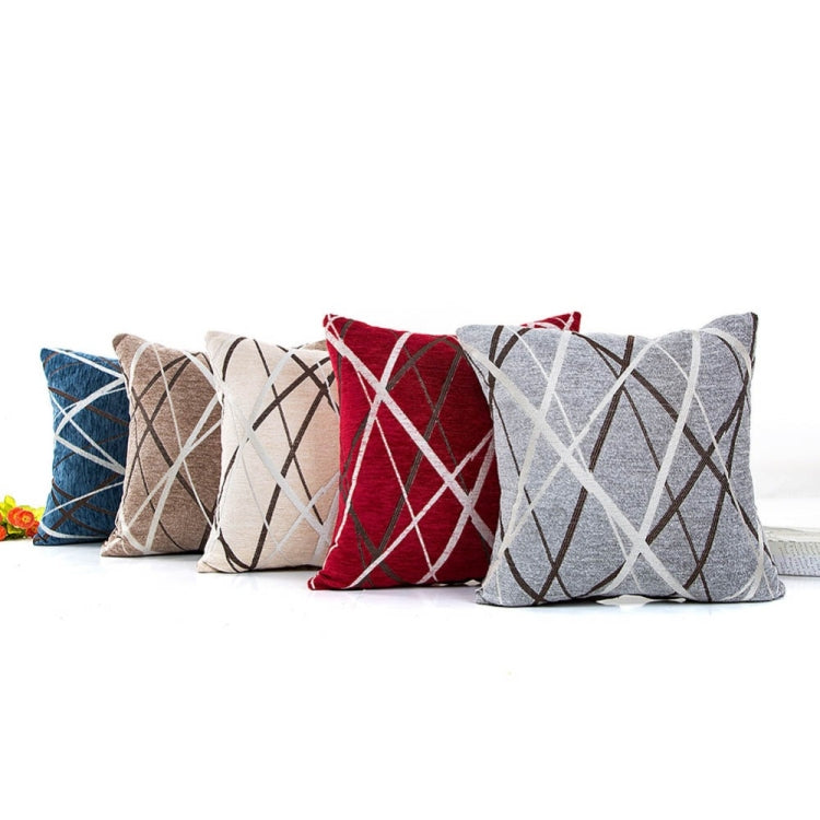 Cushion Cover Chenille Ray Stripe Pillowcase Spandex Colorful Pillowcase Large Sofa Home Party Throw Pillows ( Without Core)