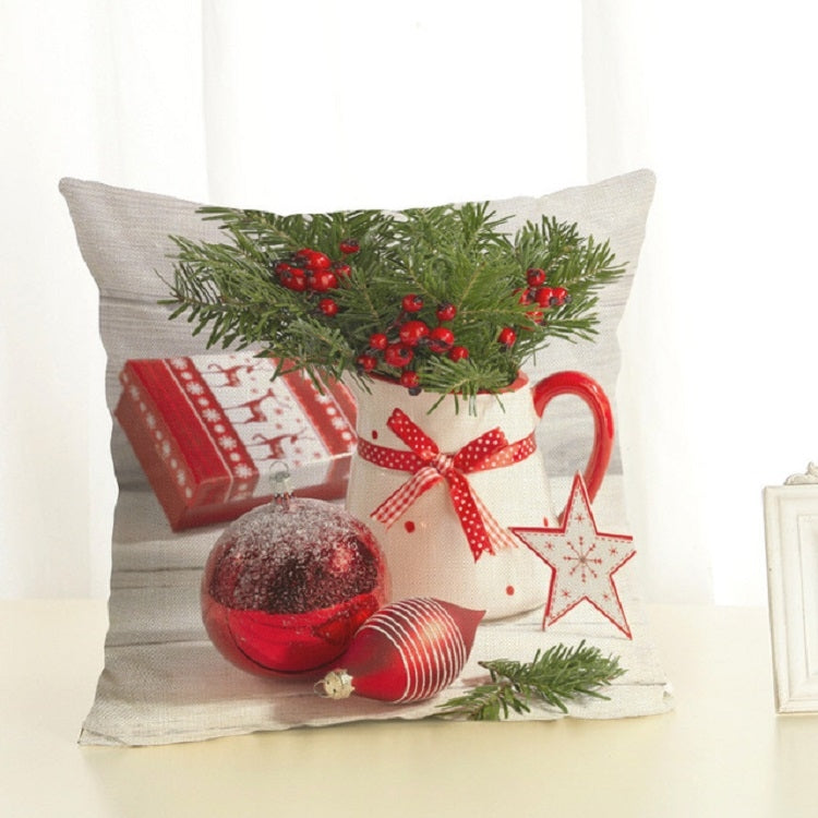 Christmas Decoration Cotton and Linen Pillow Office Home Cushion Without Pillow, Size:45x45cm