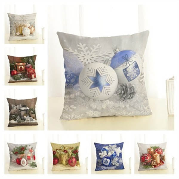 Christmas Decoration Cotton and Linen Pillow Office Home Cushion Without Pillow, Size:45x45cm